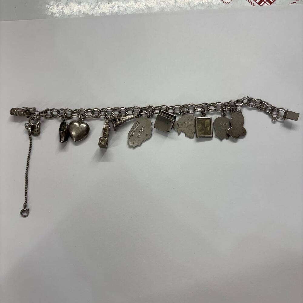 Vtg sterling charm bracelet